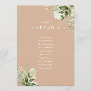 Tan Green Seating Plan Tischnummer