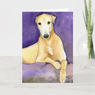 "Tan Greyhound" Dog Art Grußkarte Karte