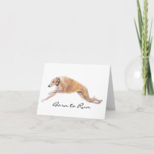 Tan Greyhound Geboren, Hunde-Art-Note-Karte auszuf Karte