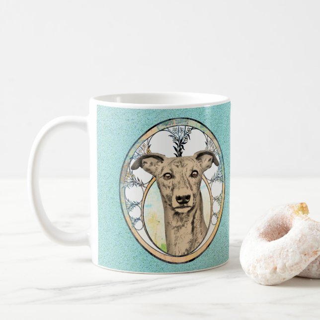 Tan Greyhound Kaffeetasse (Mit Donut)