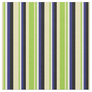 Tan, grün, weiß, Mitternachtsblau und schwarz Stoff