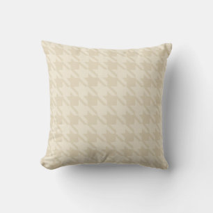 Tan Hahnentrittmuster Pillow Kissen