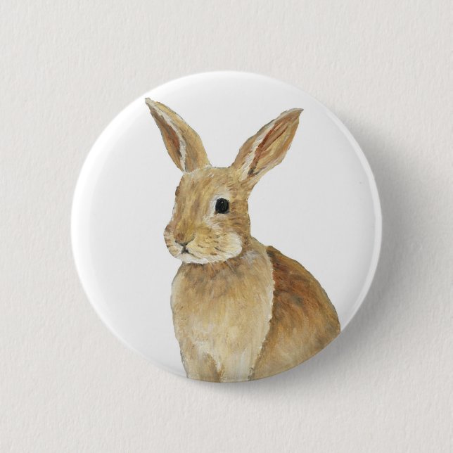 "TAN-Häschen" Rabbitt Kunst-Knopf Button (Vorderseite)