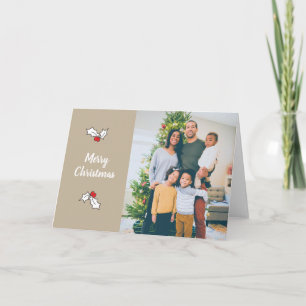 Tan Holly Berries Digital Foto Weihnachtskarten Karte