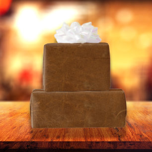 Tan Imitats Leather Geschenkpapier