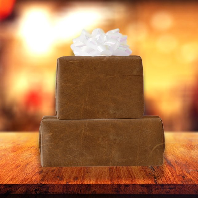 Tan Imitats Leather Geschenkpapier (Von Creator hochgeladen)