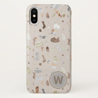 Tan Italian Terrazzo Tile Mit Monogramm