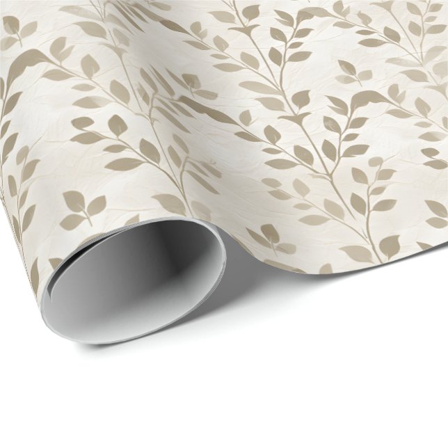 Tan & Ivory Vine Wrapping Paper Geschenkpapier (Rolleneckpunkt)