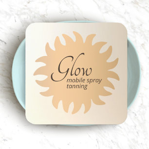 Tan Kupfer Sun Rays Square Business C Quadratische Visitenkarte