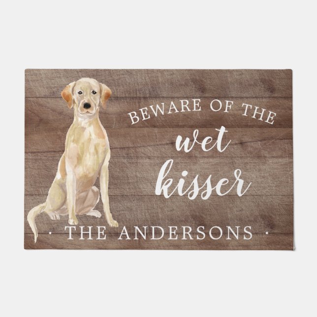 Tan Labrador Dog Personalisiert Door Mat Fußmatte (Vorderseite)