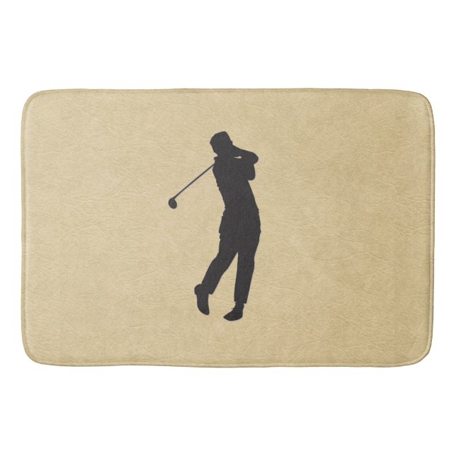 Tan Leather Golf Bath Mat Badematte (Vorderseite)