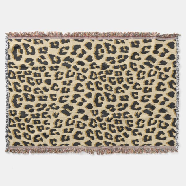 Tan Leopard Print Decke (Vorderseite)