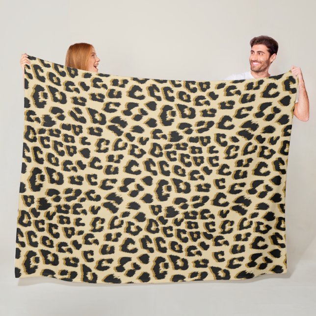 Tan Leopard Print Fleecedecke (Beispiel)