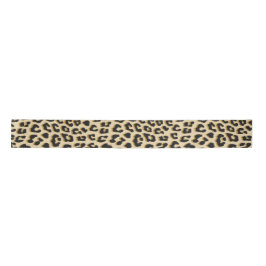 Tan Leopard Print Satinband