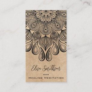 Tan Mandala Yoga Reiki Heilung Meditation Natur Visitenkarte