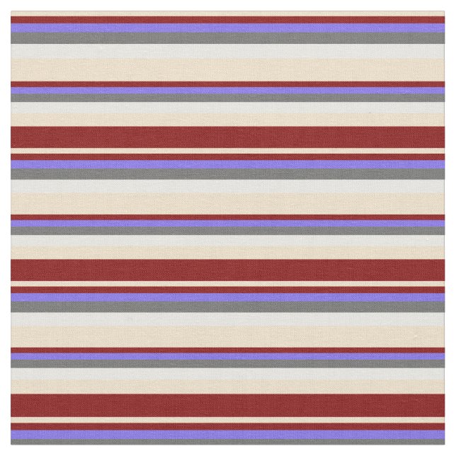 Tan, Maroon, Mittelschiefer Blau, Dim Grau und Wei Stoff (Nahaufnahme)