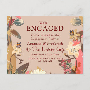 Tan - Marsala Wine & a Drehung of Hues of Pink Einladungspostkarte