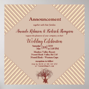 Tan - Marsala Wine & a Modern Hues of Pink Poster