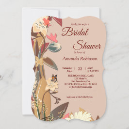 Tan - Marsala Wine & Drehung von Pink Einladung