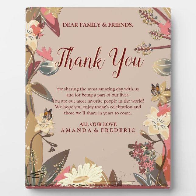 Tan - Marsala Wine & Drehung von Pink Fotoplatte (Vorderseite)