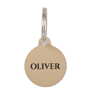 Tan Minimalistisch Cat Dog Name Address Haustiermarke