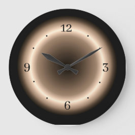 Tan mit hellem Halo-Effekt in Creme Große Wanduhr