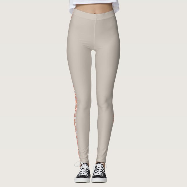 Tan mit Streifen Leggings (Vorderseite)