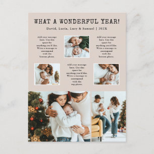 Tan Modern Foto Holiday Postcard Feiertagspostkarte