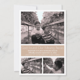 Tan Modern Minimalistisch Child Adoption 3 Foto Ankündigung