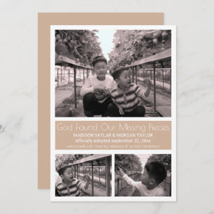 Tan Modern Minimalistische Kinderbetreuung Adoptio Ankündigung