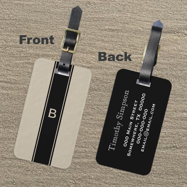 Tan Monogram Gepäckmarke für Männer Gepäckanhänger (Von Creator hochgeladen)