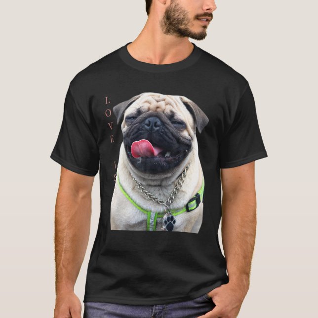 Tan Mops Frauen Männer Mops Mama Vater Leben T-Shi T-Shirt (Vorderseite)