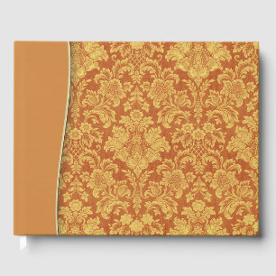 Tan Natural Damask Wedding oder Shower Guestbook Gästebuch