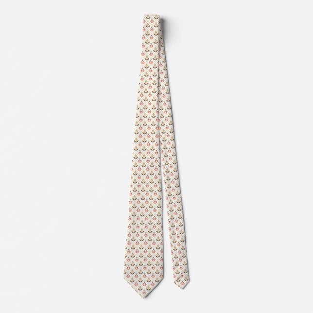 Tan necktie featuring a subtle geometric pattern  krawatte (Vorderseite)
