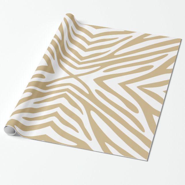 Tan Neutral Zebra Geschenkpapier (Ungerollt)