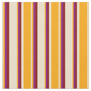 Tan, Orange, Lila & Maroon Lines Stoff