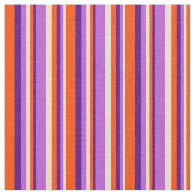 Tan, Orchid, Indigo und rotes Muster Stoff (Nahaufnahme)