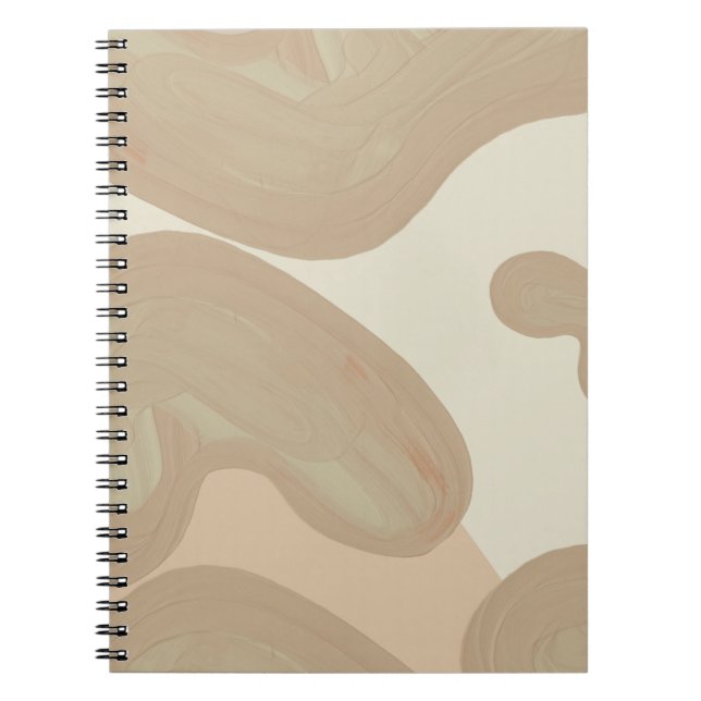 Tan Paint Lines Notebook – Minimalist Chic Notizblock (Vorderseite)