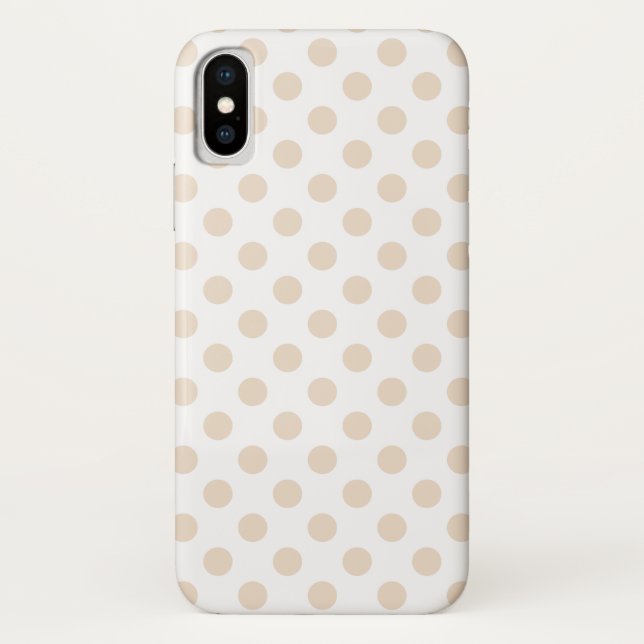 Tan-Polka-Punkte Case-Mate iPhone Hülle (Rückseite)