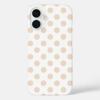 Tan-Polka-Punkte iPhone 16 Hülle
