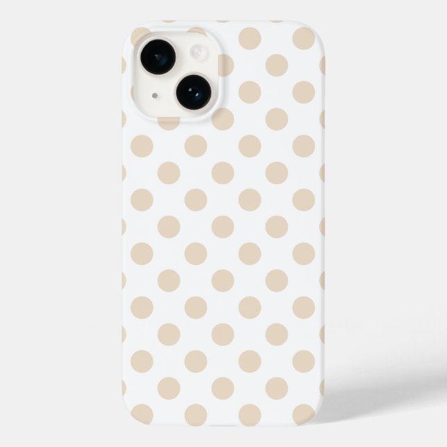Tan-Polka-Punkte Case-Mate iPhone Hülle (Rückseite)