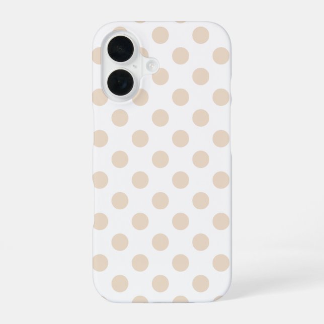 Tan-Polka-Punkte iPhone 16 Hülle (Rückseite)