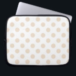 Tan-Polka-Punkte Laptopschutzhülle<br><div class="desc">Tan-Polka-Punkte auf weißem Hintergrund</div>