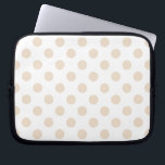 Tan-Polka-Punkte Laptopschutzhülle<br><div class="desc">Tan-Polka-Punkte auf weißem Hintergrund</div>