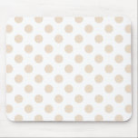 Tan-Polka-Punkte Mousepad<br><div class="desc">Tan-Polka-Punkte auf weißem Hintergrund</div>