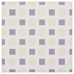 Tan-Polka-Punkte und Lavendelquadrate Stoff