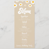 Tan Retro Daisy Blume Geburtstagsessen