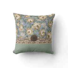 Tan Rose Pillow