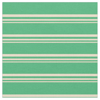 Tan & Sea Green Stripes/Lines Muster Stoff
