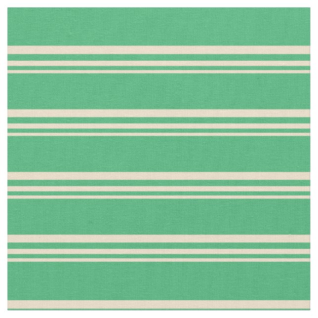 Tan & Sea Green Stripes/Lines Muster Stoff (Nahaufnahme)